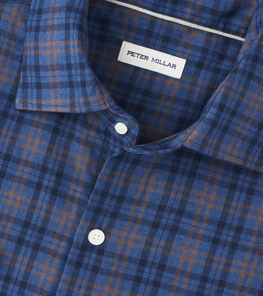 Bar Harbor Performance Flannel Sport Shirt by Peter Millar - Blue Haze - Image 2