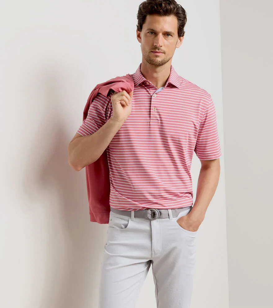 Dunnes Performance Jersey Polo by Peter Millar - Chili Red - Image 2