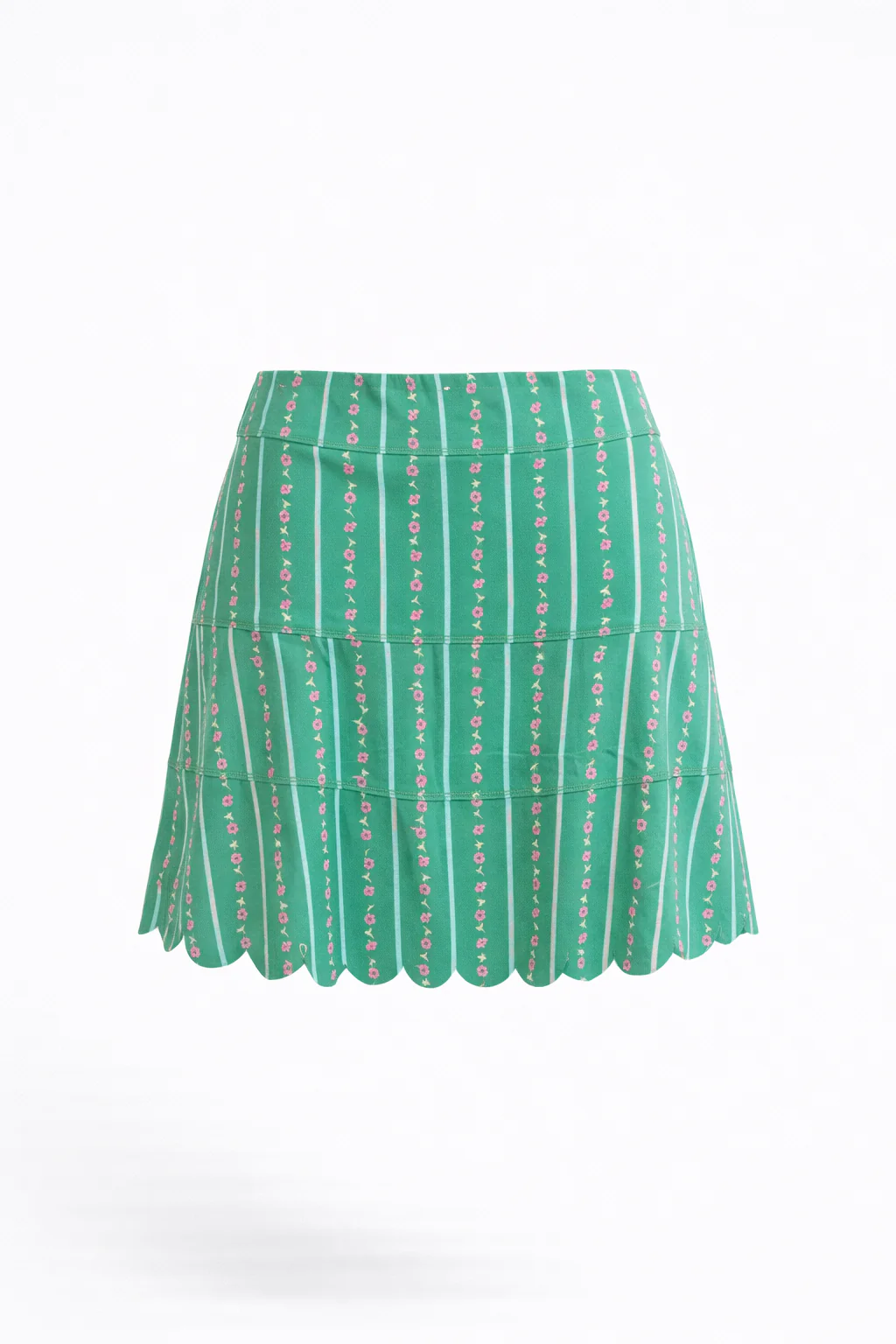 Floral Ditzy Stripe Scallop Kourt Skort - Green - Image 2