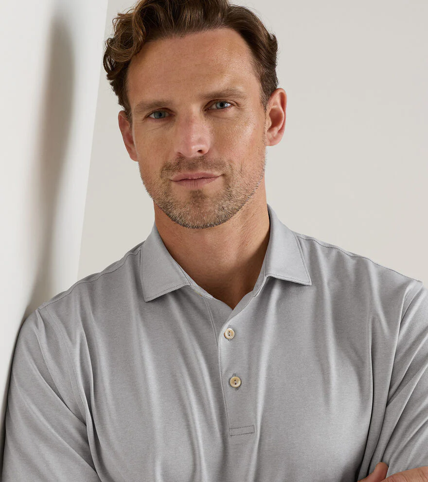 Holden Performance Jersey Polo by Peter Millar - Gale Grey - Image 5
