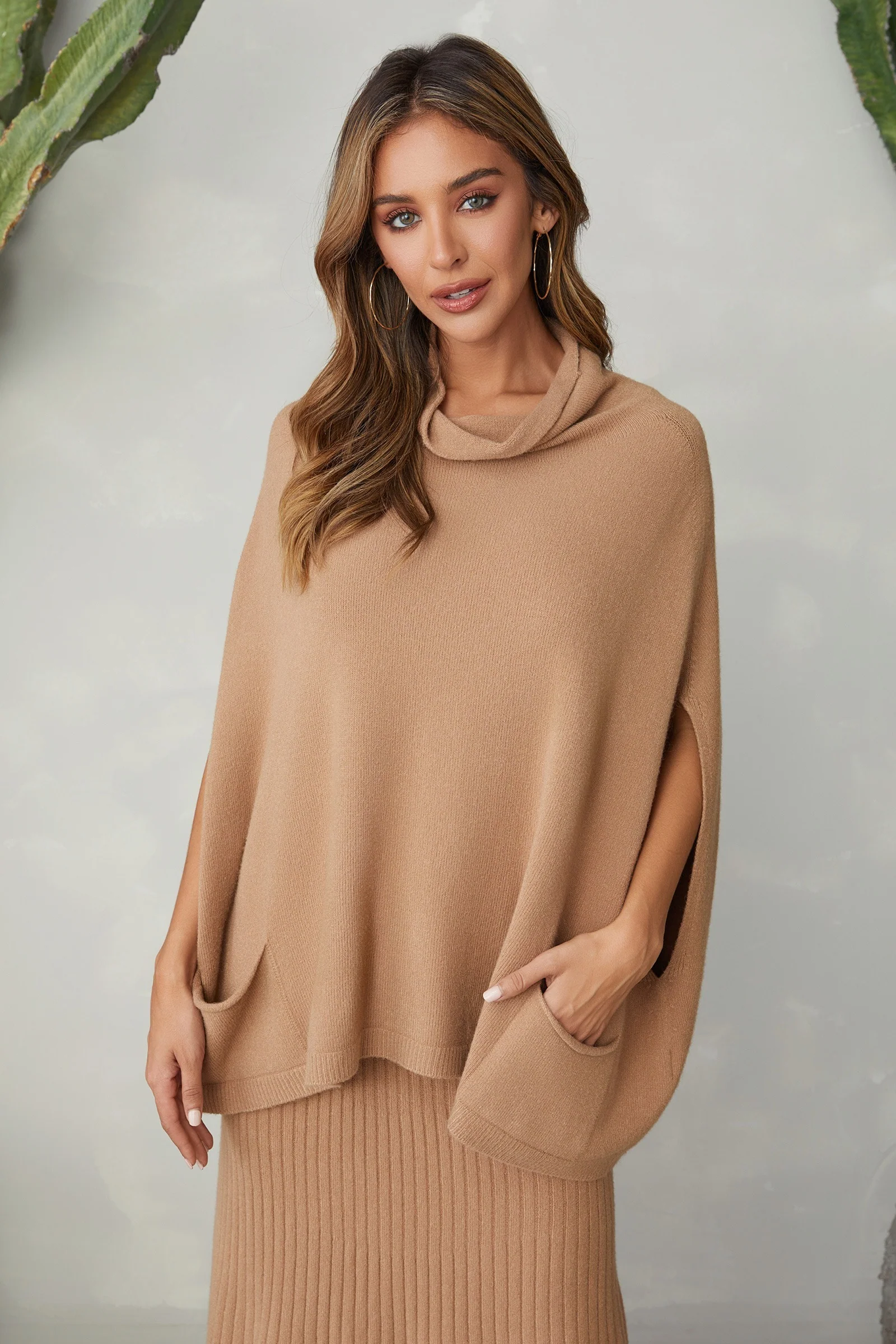 Italian Turtleneck Drop Shoulder Knit Sweater - Four Colors - Image 3
