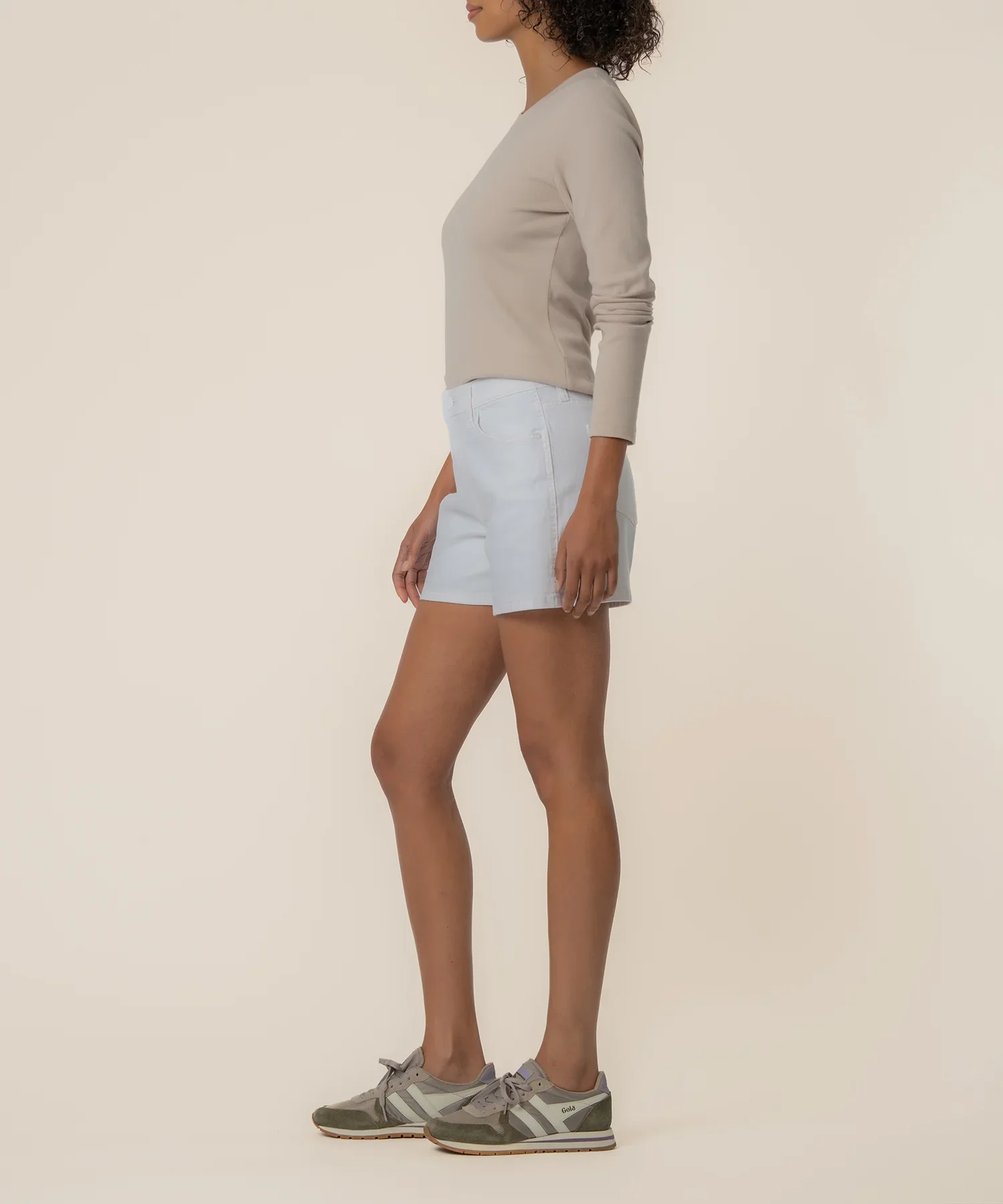 Jane High Rise Long Short - Optic White - Image 3