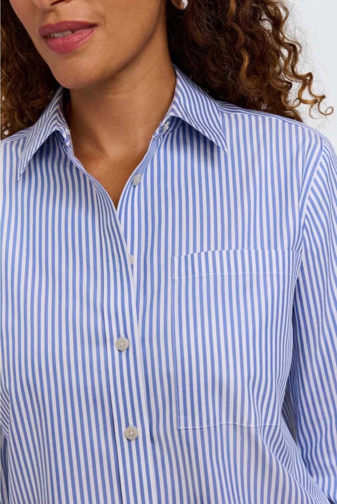 Jodie No Iron Pinpoint Stripe Long Sleeve Short Shirt - Three Colors - Image 4