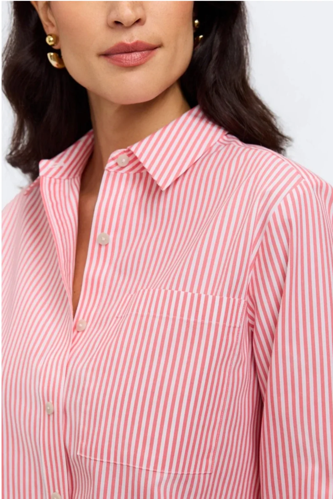 Jodie No Iron Pinpoint Stripe Long Sleeve Short Shirt - Three Colors - Image 6