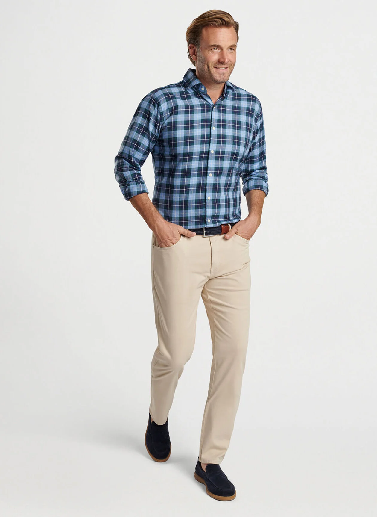 Langley Summer Soft Cotton Sport Shirt by Peter Millar - Cottage Blue - Image 2