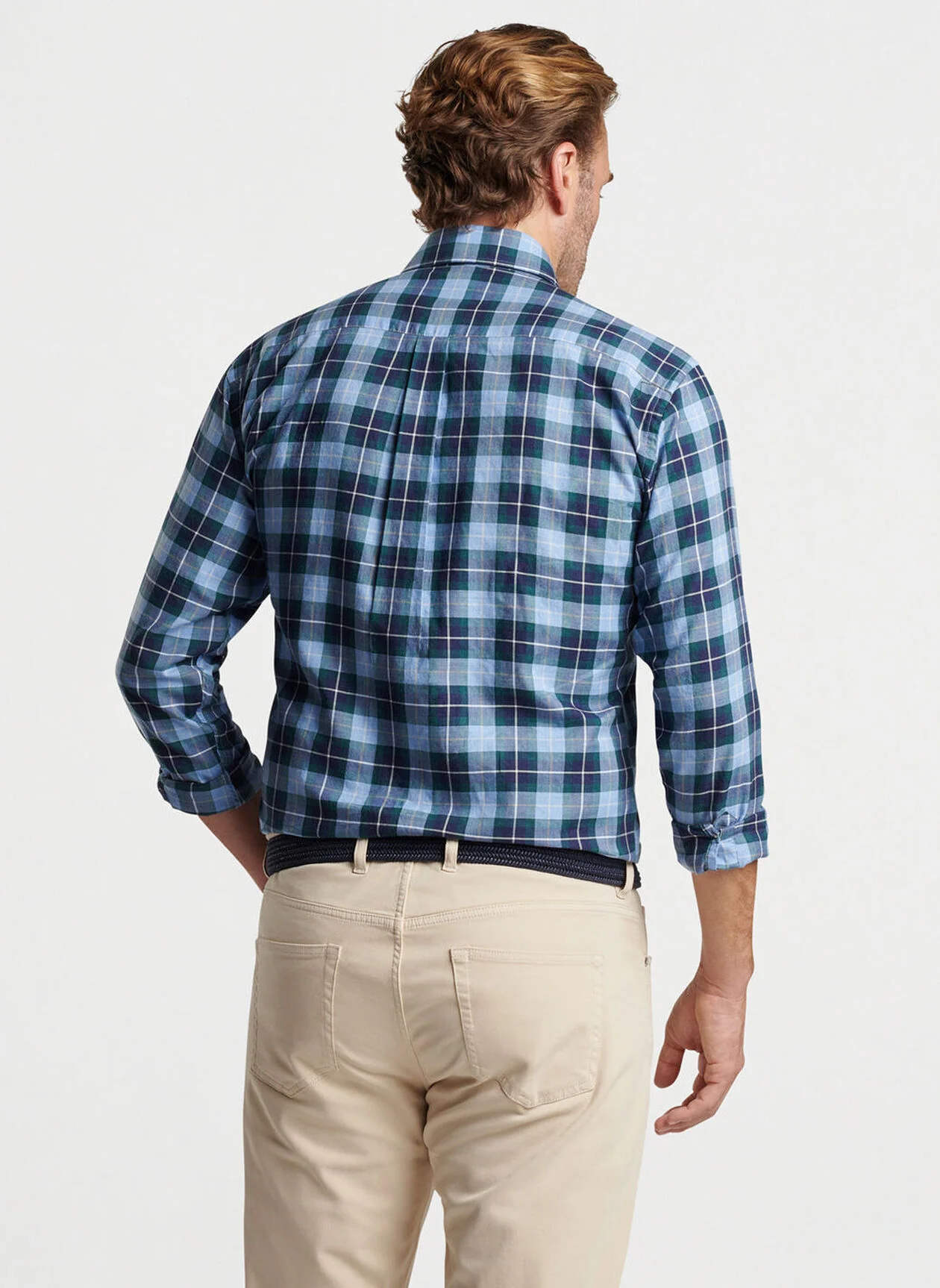 Langley Summer Soft Cotton Sport Shirt by Peter Millar - Cottage Blue - Image 3