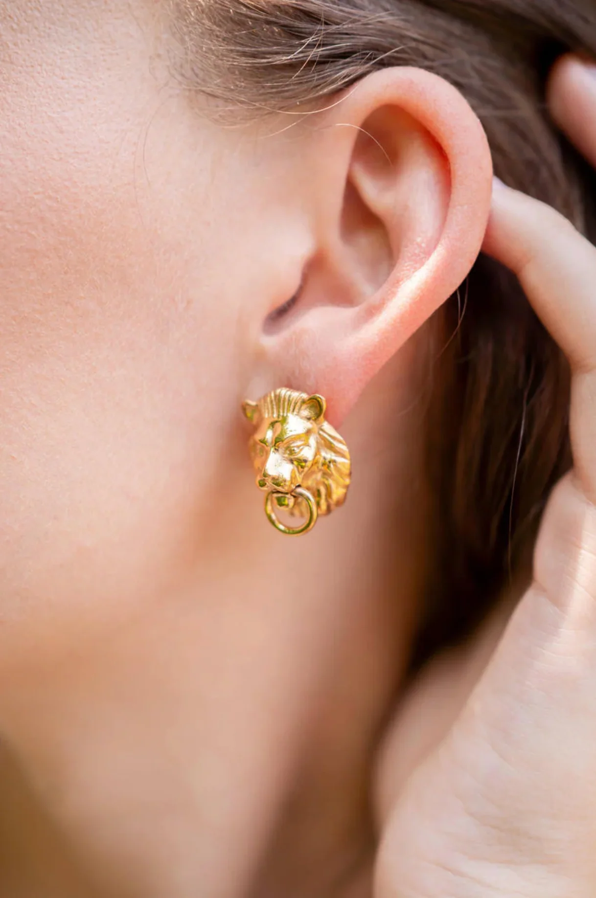 Lion Door Knocker Earrings Studs - Image 2