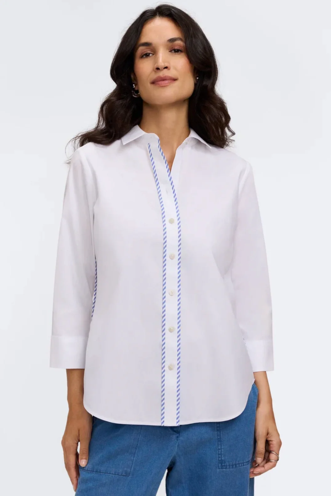 Marni No Iron Pinpoint 3/4 Sleeve Shirt - White