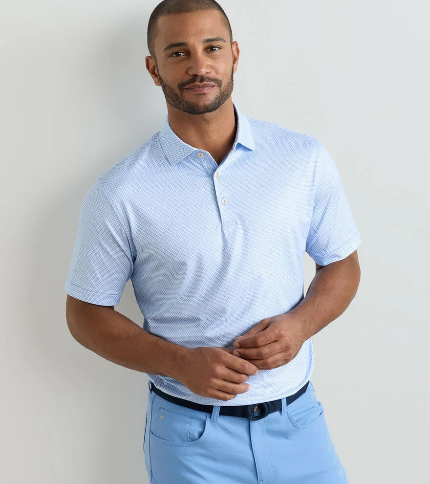 Medina Performance Jersey Polo by Peter Millar - Blue Bird - Image 2