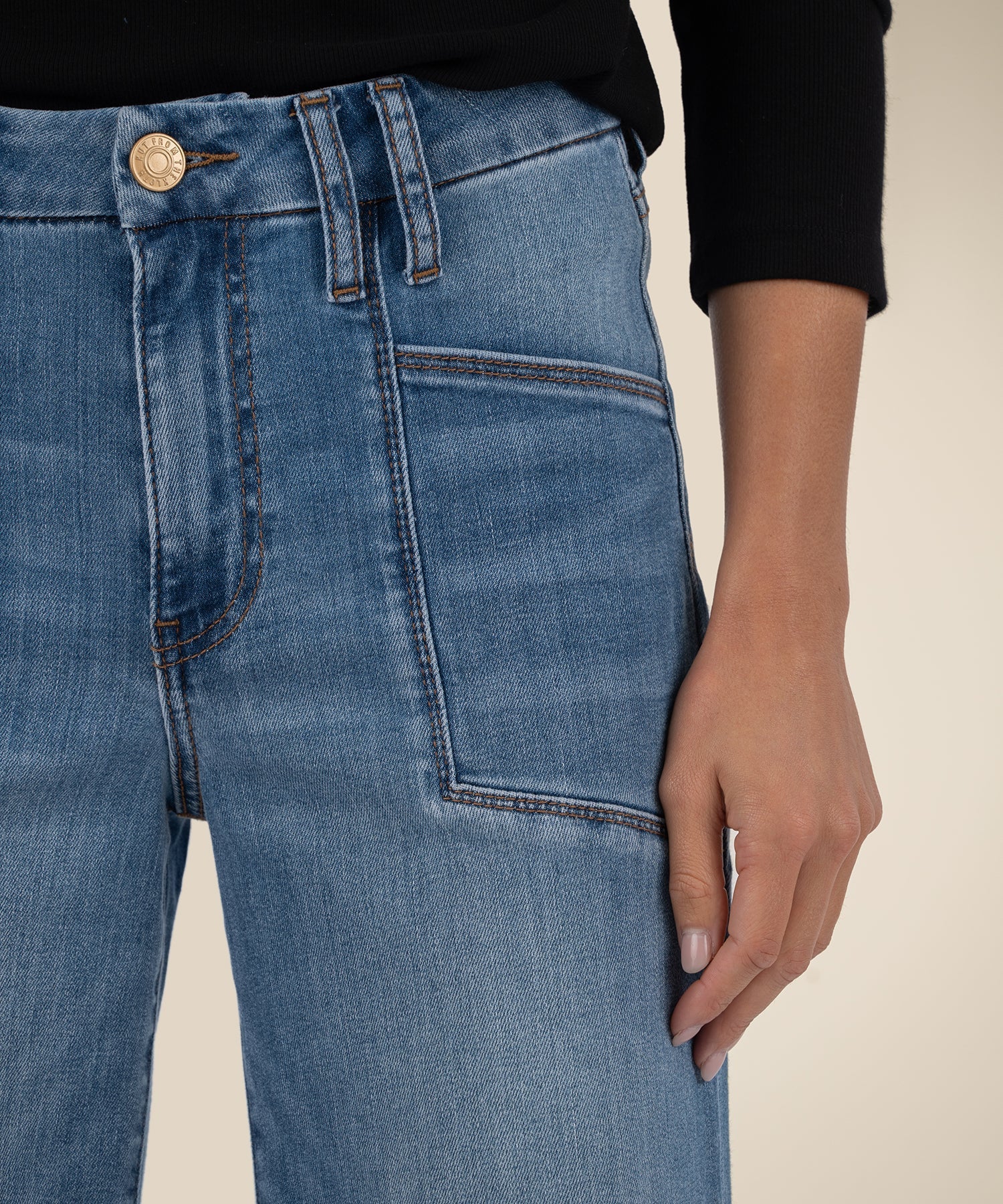 Meg High Rise Wide Leg - Earn Medium Wash - Image 3