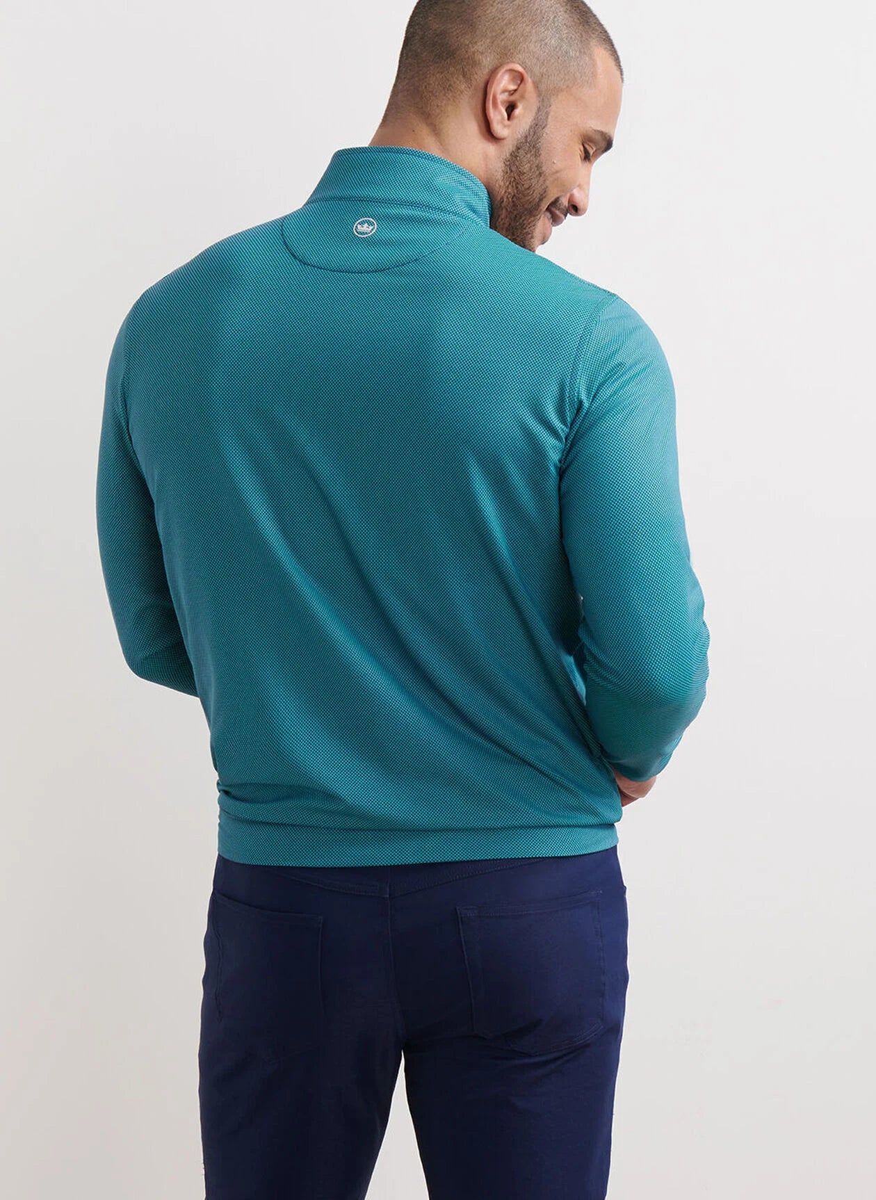 Perth Birdseye Performance Quarter-Zip by Peter Millar - Sports Navy - Image 3