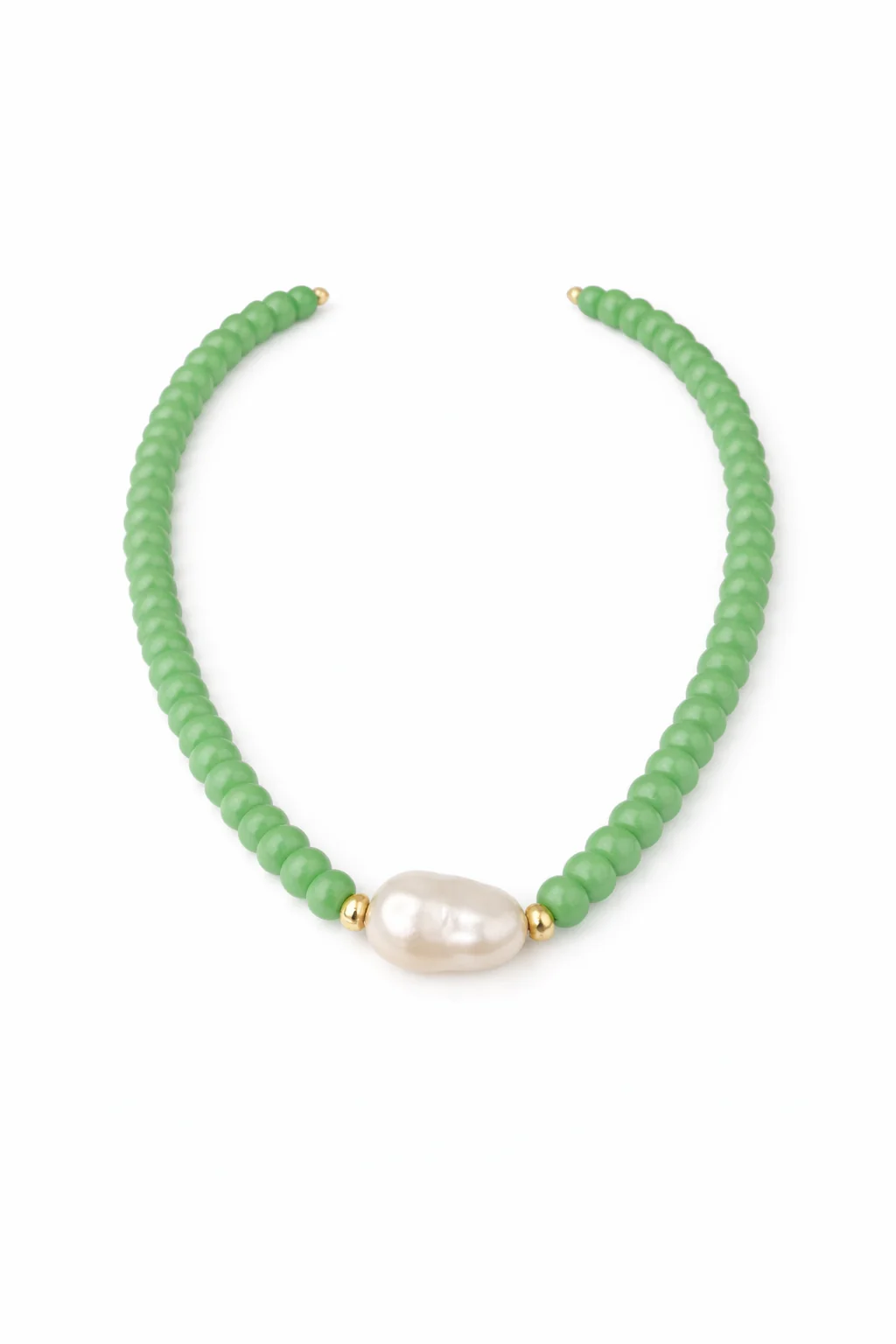 Quartz Beaded Necklace with Freshwater Pear - Five Colors - Image 3