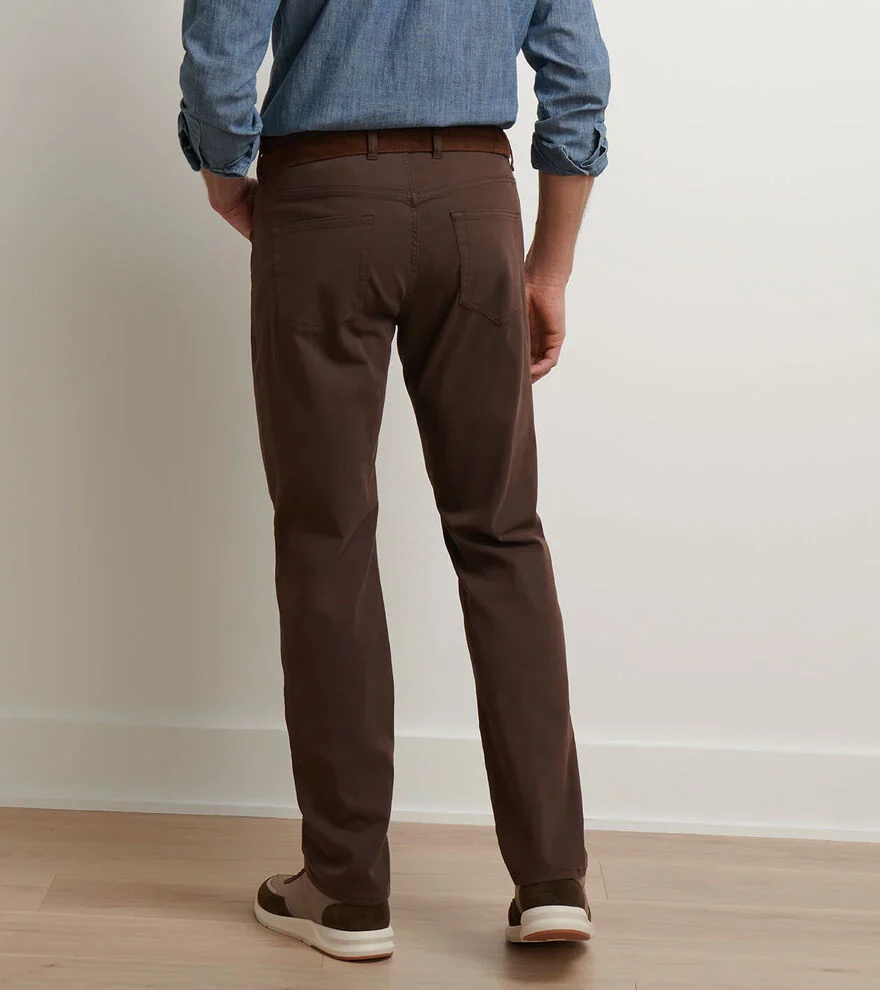 Signature Sateen Five-Pocket Pant by Peter Millar - French Press - Image 3