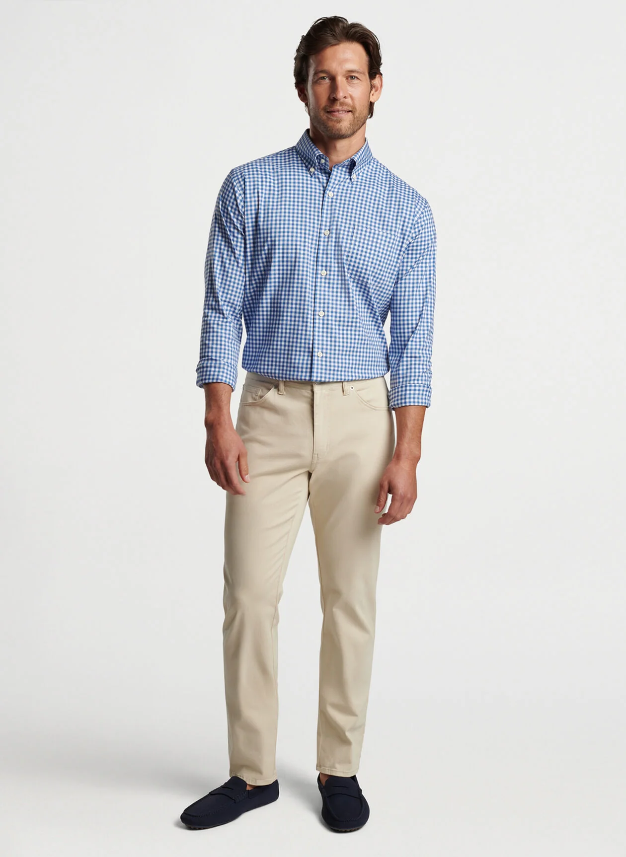 Trenton Crown Lite Cotton-Stretch Sport Shirt - Windsor Blue - Image 2