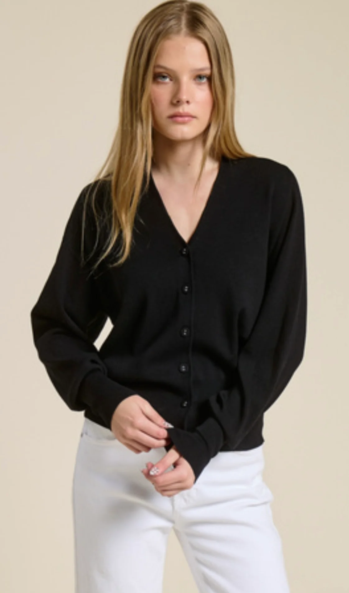 Veronica V-Neck Cardigan - Two Colors - Image 2
