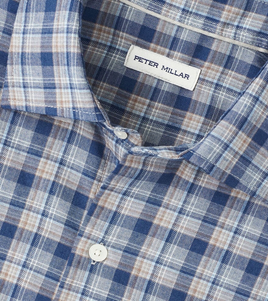 Whitecap Performance Flannel Sport Shirt by Peter Millar - Blue Haze - Image 3