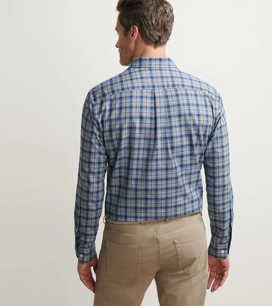 Whitecap Performance Flannel Sport Shirt by Peter Millar - Blue Haze - Image 4
